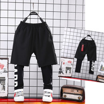 Spring Winter Boy Fake Two Pants 2022 Girl Letters Sports Running Pants Long Pants All Season Children Clothing Children Casual Pants