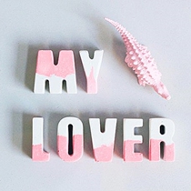 Cement English letters white gradient concrete English logo Nordic home wall decoration props