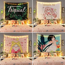  Hanging cloth background cloth ins Nordic style girl heart room bedroom decoration painting wall cloth Photo dormitory bedside layout