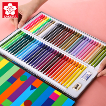 Japanese cherry brand plastic crayon thin head oil painting stick suit not dirty hand kindergarten special baby baby painting pen pupil elementary school students colorful torpedo pen without hand wiping