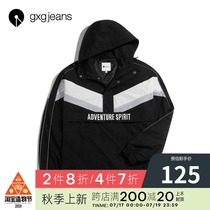 gxgjeans mens pullover jacket mens casual contrast color hooded jacket tide JY121081E