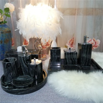 Marble Nordic bathroom five-piece hotel bathroom supplies Toiletries set Bathroom hand sanitizer tray
