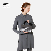 The AMI mens and womens classic designer cowhide Le Déjà-Vu quilted commuter tote