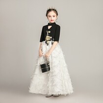 Girl host high-end evening dress childrens birthday princess dress foreign girl show piano performance Winter