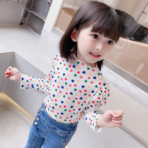 Girls spring autumn beating undershirt 2021 new child foreign air blouse princess half high collar baby autumn dress Long sleeves T-shirt 3