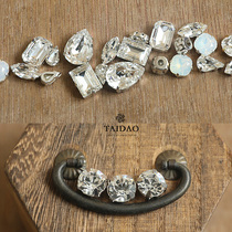 Rhinestone flash Diamond beads DIY handmade jewelry beaded material base hand seam drill various shapes White