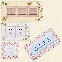 Switch wall stickers pastoral cover ugly 3d socket wall stickers home creative modern double three four open 118 type