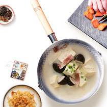 W1962 Japan imports YOSHIKAWA Yoshikawa Yoshikawa Snowpan Stainless Steel Wood Handle Soup Boiler Multipurpose 16cm