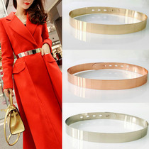 Metal Waist Belt Gold Color Plate Belts Waistband for Women