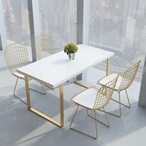 Nordic Bar Cafe dessert milk tea shop table and chair dining table and chair combination negotiation table and chair simple modern rectangle