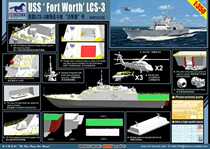 Weijun model NB5028 1350 US near sea combat ship Fort Worth  (LCS-3)