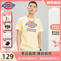 Dickies All-cotton Couple Sweat Short Sleeves Men 2022 Spring Summer New Pint Trend Casual Breathable T-Shirt Woman 7088