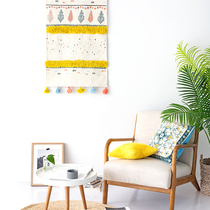 Dormitory renovation ins hanging cloth wall hanging cloth decoration literary dyeing tapestries hand woven net red hanging cloth bedroom