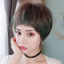 Wig female short hair bobo bobo head Korean fashion new wig set round face repair handsome Net Red full head cover