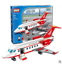 Aviation airplane model compatible with Lego assembly building blocks childrens educational toys private jet puzzle gifts