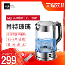 Germany Miji Mitsui Electric Kettle Glass Boiling Water Transparent Automatic Disconnect Bubble Tea Stainless Steel Large Capacity Home