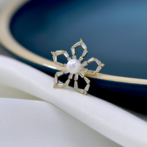 Luxury high-end pearl flower brooch anti-light buckle cardigan fixed dress neckline Pin Pin
