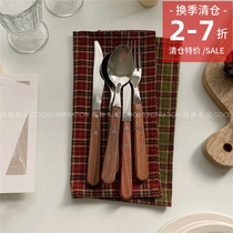 Clearance special knife and fork spoon you are not alone wooden handle stainless steel steak spoon