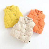 Baby thick vest female autumn and winter 0-1-2-3-4 years old male and female child vest wearing baby Korean cotton waistcoat shoulder