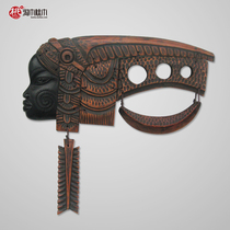 Room decorations Wood carving pendant African beauty 6 vintage wall hanging creative home decoration restaurant wall decoration