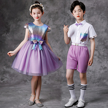 June 1 childrens performance clothes boys and girls performance clothes dress dress little girl dance princess dress host lead singer