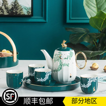 Jane house light luxury water cup set Living room cup Water cup Ceramic teacup set Cup teapot set Household cup gift box