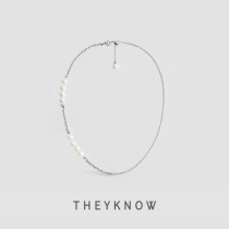 THEKNOW necklace Female niche design sense ins cold wind jewelry Light luxury necklace niche pearl clavicle chain