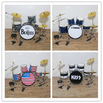 Drum set model ornaments jazz drum mini instrument props car decorations birthday gift with soldiers