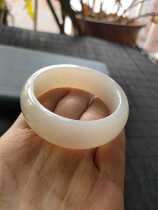 A Jingjia spot Hetian Jade Qinghai material boutique Wild niugou White Jade Golden Osmanthus bread bracelet