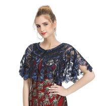 2020 new 1920s retro sequin shawl mesh sequin cardigan short dance party shoulder party