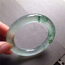 Natural Jadeite Bracelet Ice Round Bar Colorful Floating Glass Jade Bracelet Yunnan Concubine Jade Bracelet Womens