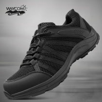 New training shoes mens ultra-light shock absorption black rubber shoes Sports running shoes Non-slip wear-resistant labor protection running shoes liberation shoes
