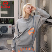 DEVIL NUT demon Tide brand autumn and winter men and women couples loose half high collar sweater coat AOL AET