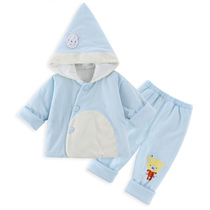 Newborn cotton clothes spring and autumn newborn newborn baby suit 0-3 months baby thin cotton coat out 6