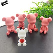 Three-dimensional bear mold 3d violent bear mold holding object bear car ornaments aromatherapy plaster diy silicone mold