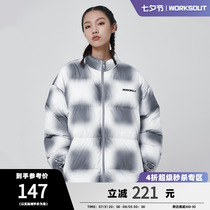 WORKOUT (WKST) Mirage full of printed board lattice down cotton cotton clothing