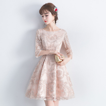 High-end daily evening dress 2021 new elegant banquet temperament socialite small bridesmaid dress female short section