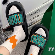 Net red ins fashion slippers female summer home lovers cute stomaty shower anti-slip thick bottom to wear sandals