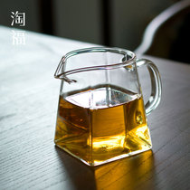 Taofu heat-resistant thickened glass side handle Fair cup tea separator Household tea cup Tea pour tea male cup Fair cup