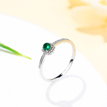 Mousse jewelery II shop 18K gold inlaid with natural panjel Hill Zum mother green ring diamond green gem ring