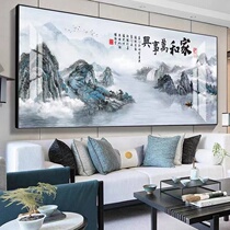 Home and Masterpiece High-end Cross embroidered 2022 new embroidered large living room Atmospheric landscape landscape painting minimalist modern