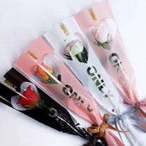 520 Valentines Day Flower Bag opp English Bag Bouquet Rose Flower Flower Transparent ins Korean Wrapping Paper