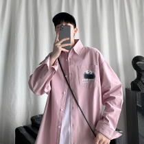 Pink pure ピ ュ ア shirt men long sleeve gang feng Japanese trend Pi handsome design top dk uniforms shirt