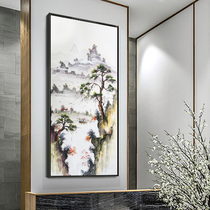 Hand painted oil painting New Chinese style scenery Xuanguan Corridor Office decoration painting hanging painting vertical painting Paintings Sun Group Mountain Map