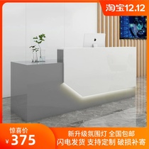Simple modern corner training institution bar counter cabinet paint company front desk reception table beauty salon shop cashier counter