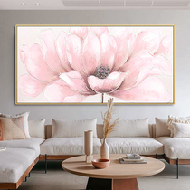 Hand-painted Oil Painting Pink Daisy Living Room Decoration Painting Modern Minima American Light Lavish Floral Sofa Background Wall Hanging Painting