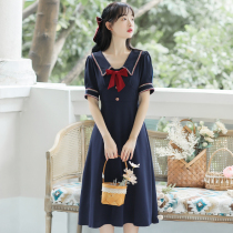 Summer Mori Japanese first love dress womens summer 2021 new waist student skirt super fairy thin