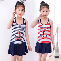 Girls swimsuit split boxer pants striped baby skirt swimming trunks Childrens swimming swimwear childrens swimwear
