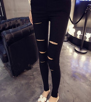 Loose waist and bottle women wear trousers in pants black high waist large piece pencil small piece spring nine-pants