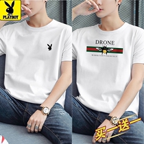 2022 summer dress new Playboy men short sleeves T-shirt pure cotton half sleeves Compassionate Tide Men Blouse